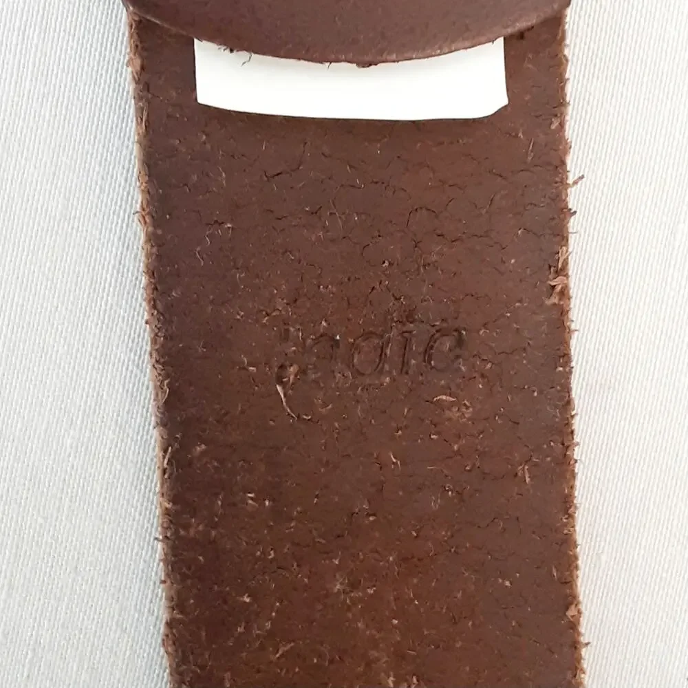 Timberland Genuine Leather Coffee Brown Belt Size 22 24 Rugged Distressed